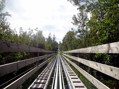 Karen Duquette on the Alpine Slide in Duluth Minnesota